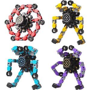 Transformable Fidget Spinners Toys 4 Pcs for Kids and Adults Stress Relief Toys